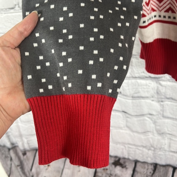 Naughty ugly Christmas sweater lights up red white gray size XL - Picture 3 of 11